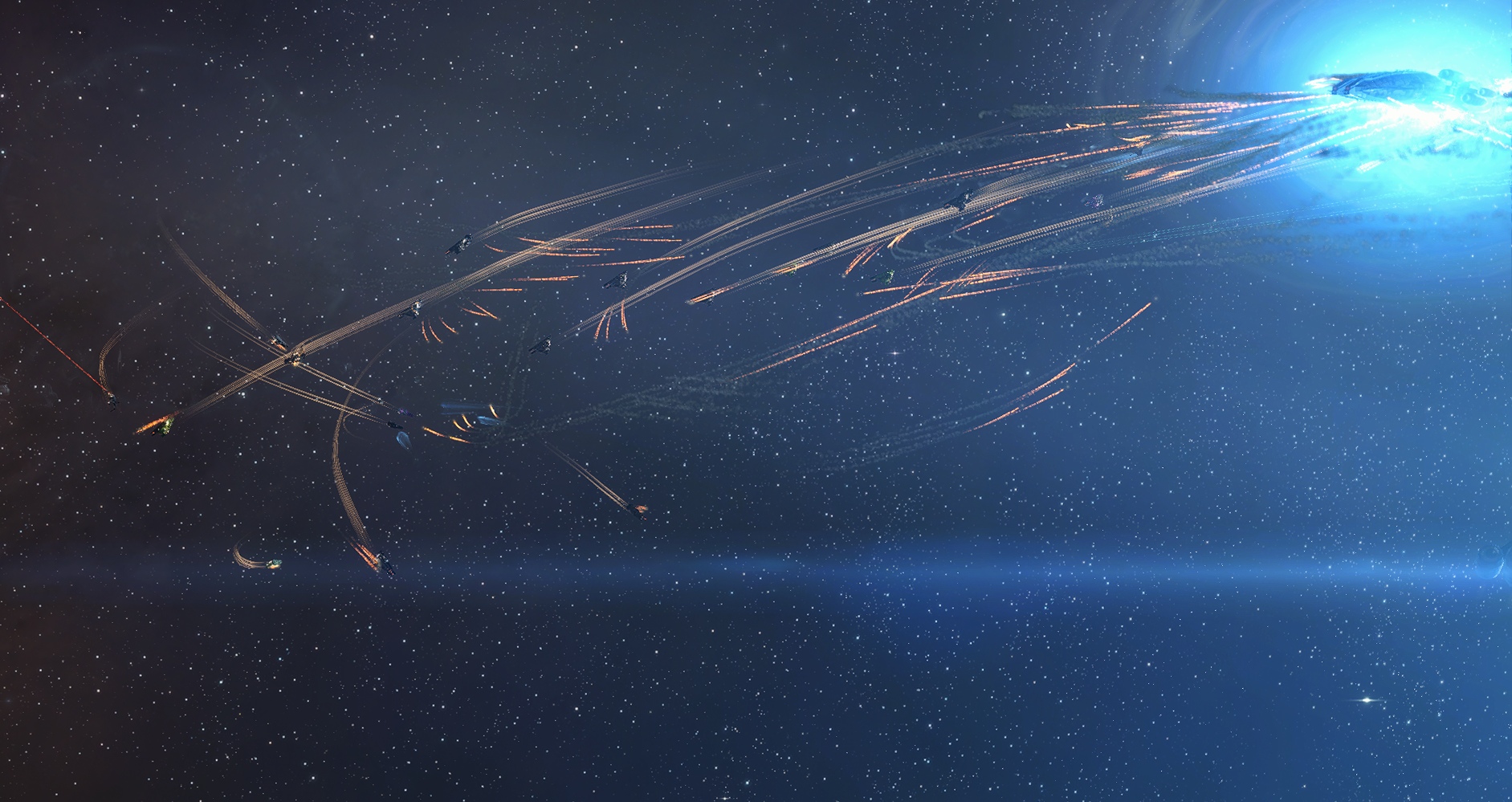 A fleet of Munins hammering a Machariel