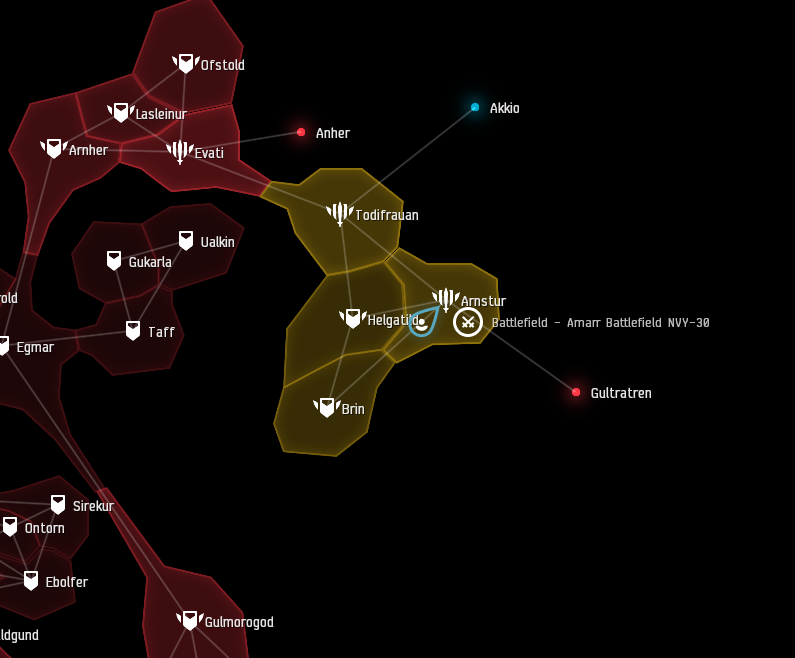 Faction warfare map with a battlefield marked in Arnstur